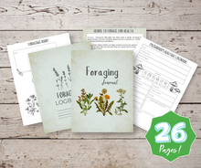 Load image into Gallery viewer, Foraging Journal Printable PDF | Edible Plant & Survival Skills Workbook for Teens and Adults