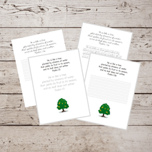 Load image into Gallery viewer, Like a Tree (Psalm 1:3) Copywork Printable Pack