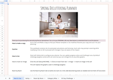 Load image into Gallery viewer, Spring Decluttering Planner Spreadsheet
