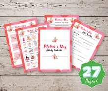 Load image into Gallery viewer, Mother’s Day Activity Printables for Kids - 27 Page PDF, Fun Worksheets for Elementary, Gift for Mom
