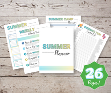 Load image into Gallery viewer, Summer Planner for Kids Printable | Summer Activity Binder | Family Summer Fun Planner PDF
