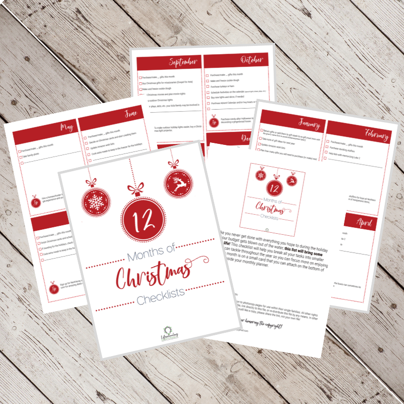 12 Months of Christmas Checklists