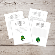 Load image into Gallery viewer, Like a Tree (Psalm 1:3) Copywork Printable Pack
